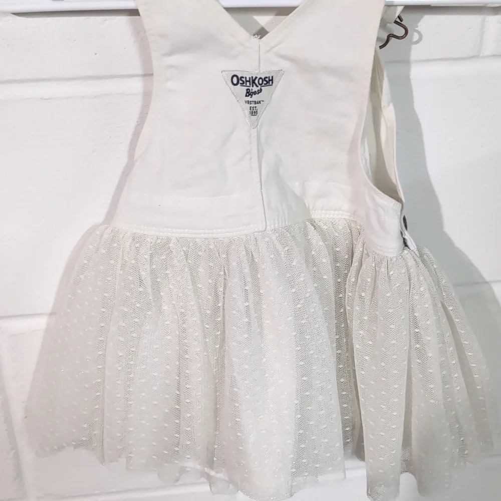 nwot OshKosh B'gosh White Tulle Skirt Overalls